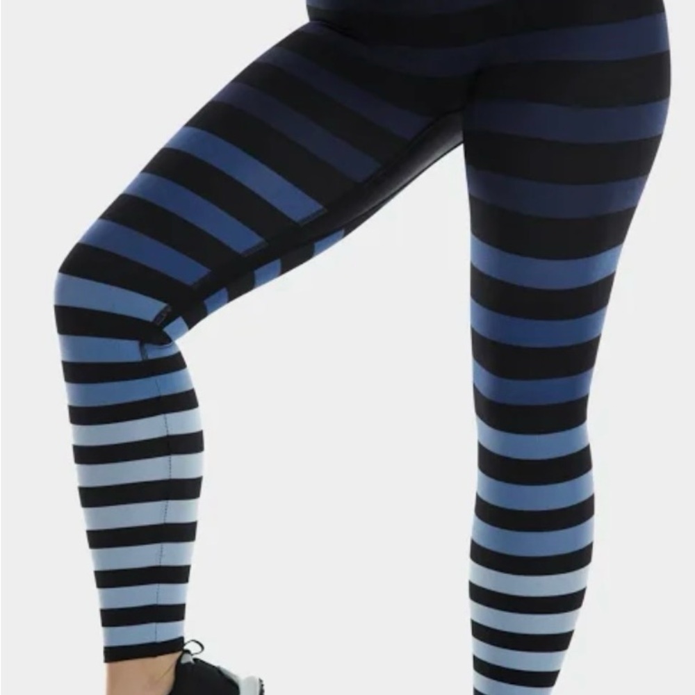Striped Black and Blue Leggings